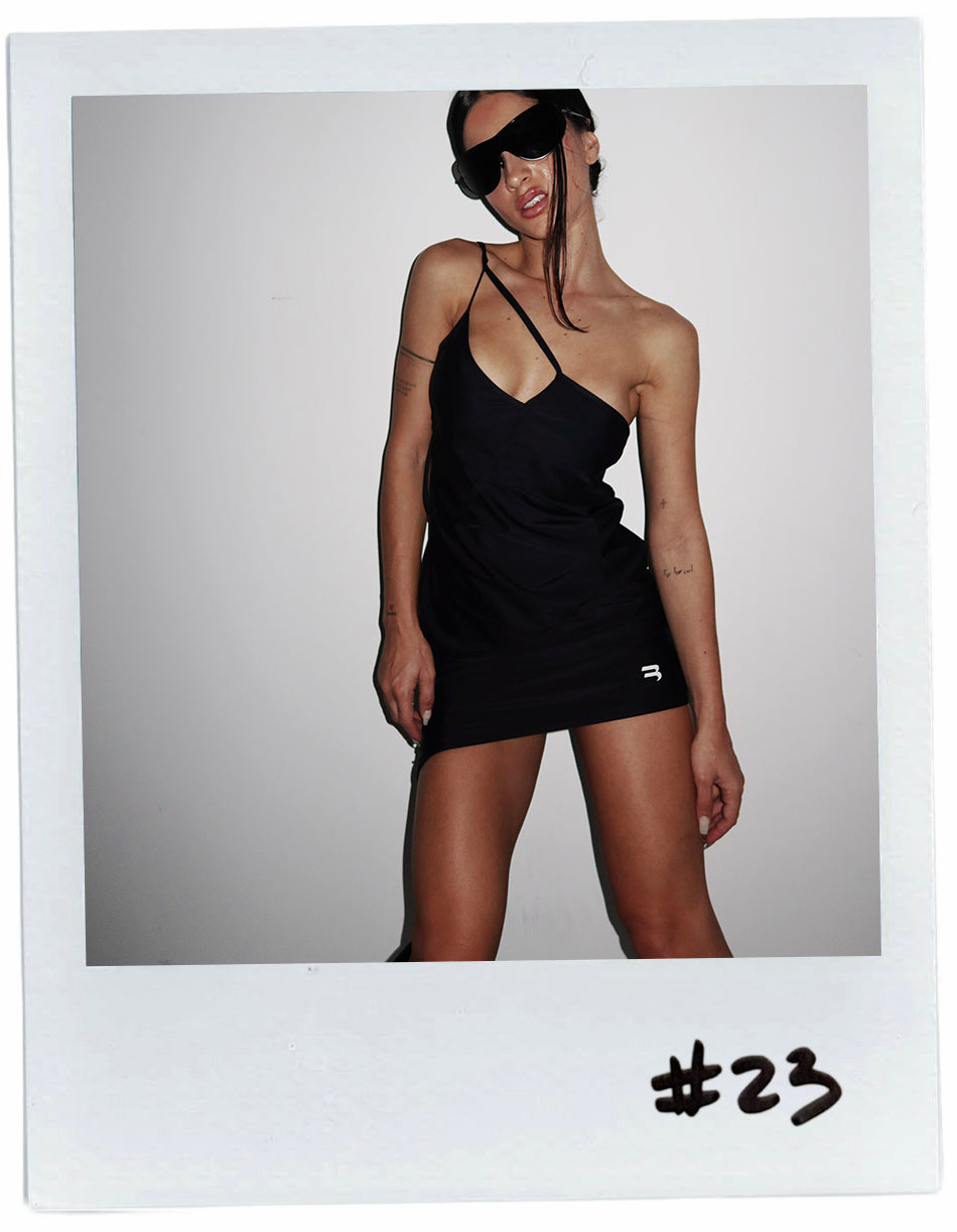 BALENCIAGA ASYMMETRIC MINI DRESS