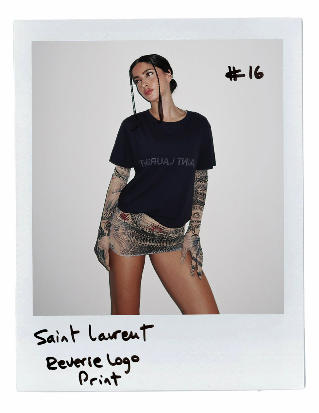 SAINT LAURENT REVERSE LOGO-PRINT COTTON TSHIRT