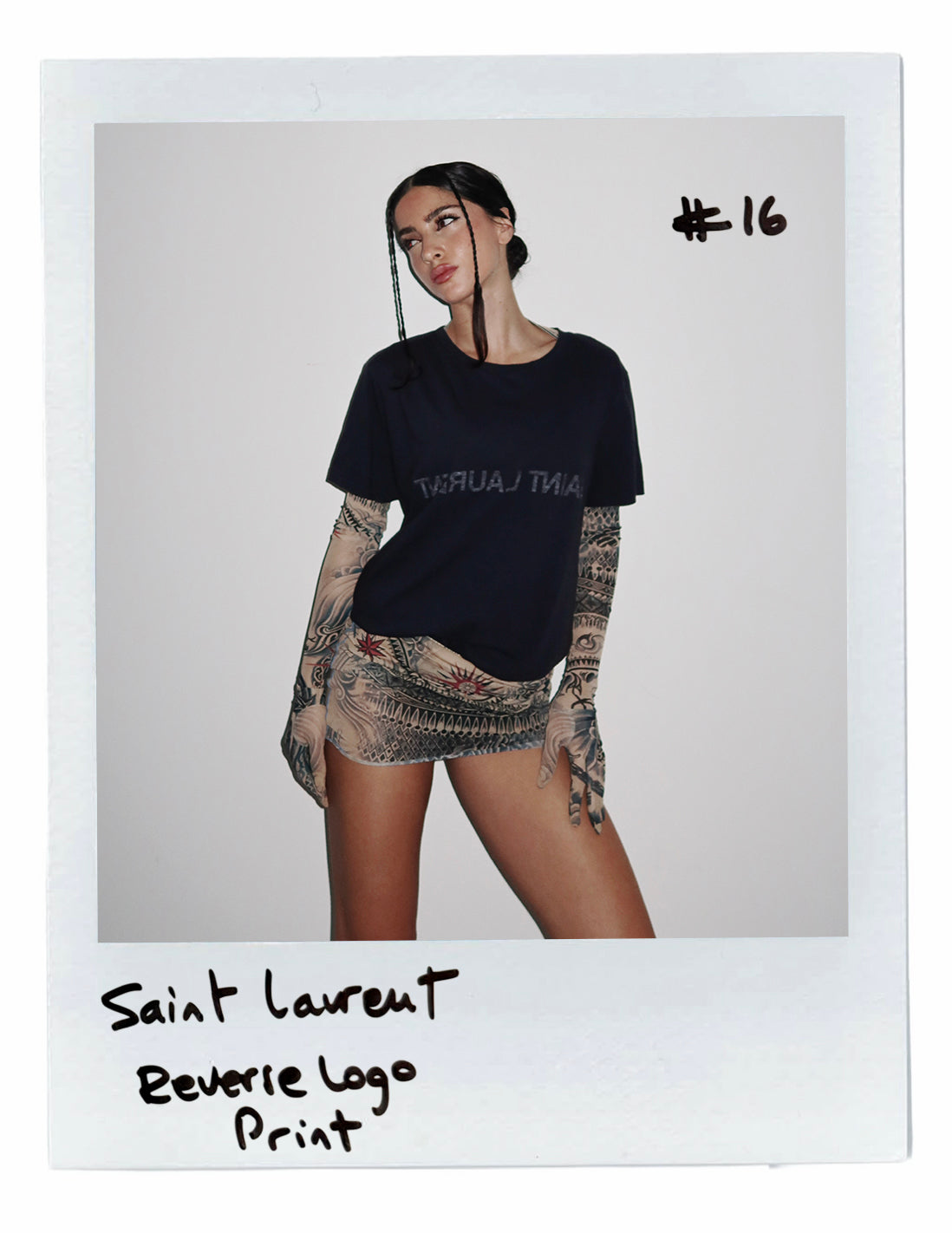SAINT LAURENT REVERSE LOGO-PRINT COTTON TSHIRT