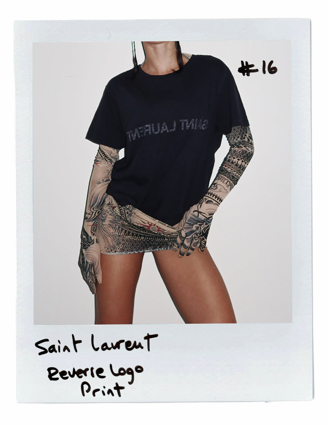SAINT LAURENT REVERSE LOGO-PRINT COTTON TSHIRT