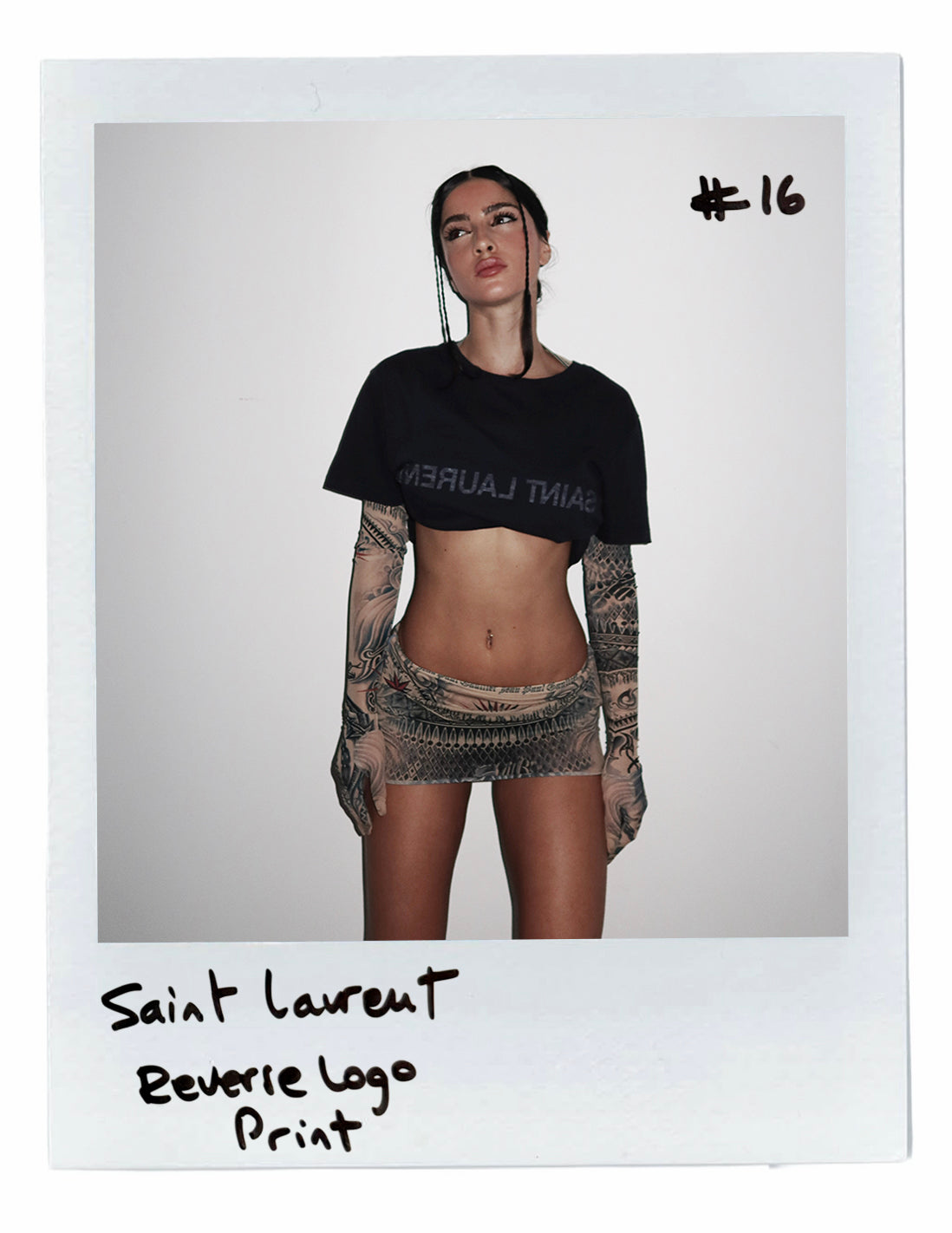 SAINT LAURENT REVERSE LOGO-PRINT COTTON TSHIRT