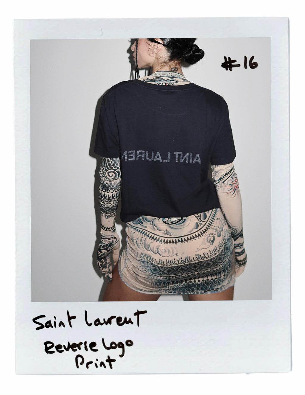 SAINT LAURENT REVERSE LOGO-PRINT COTTON TSHIRT