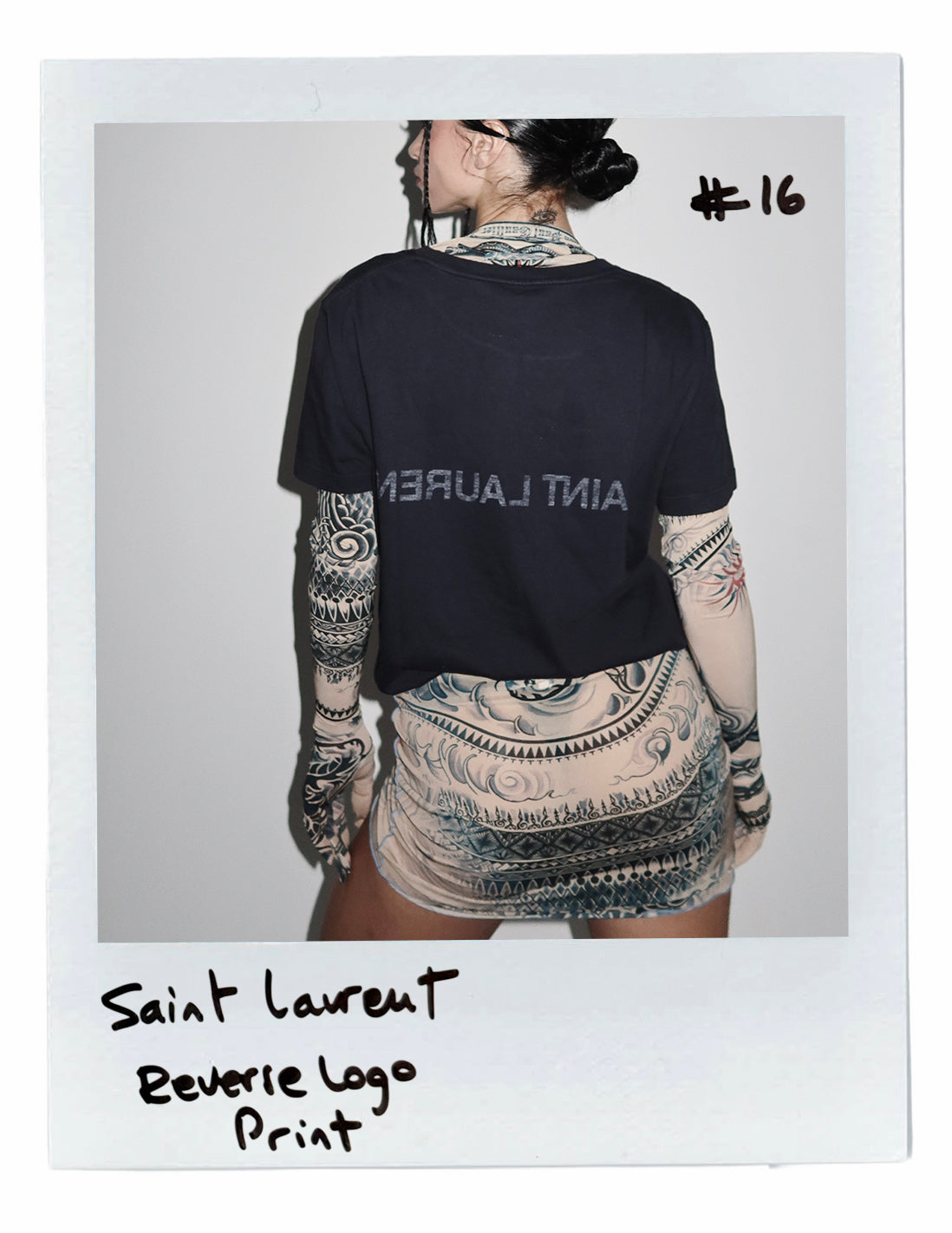 SAINT LAURENT REVERSE LOGO-PRINT COTTON TSHIRT