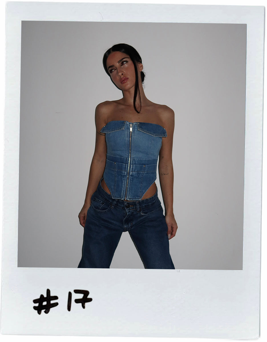 DION LEE POCKET DENIM CORSET