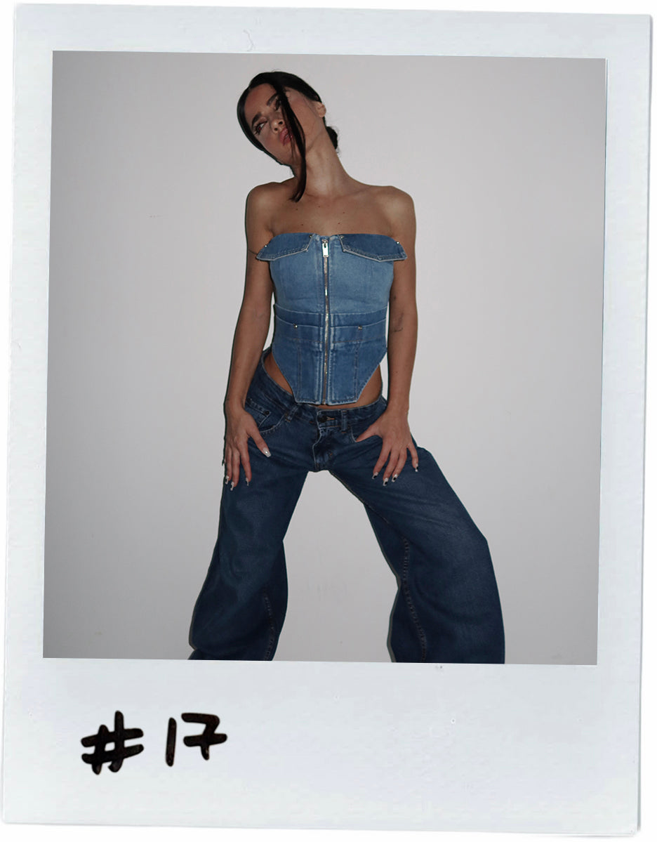 DION LEE POCKET DENIM CORSET