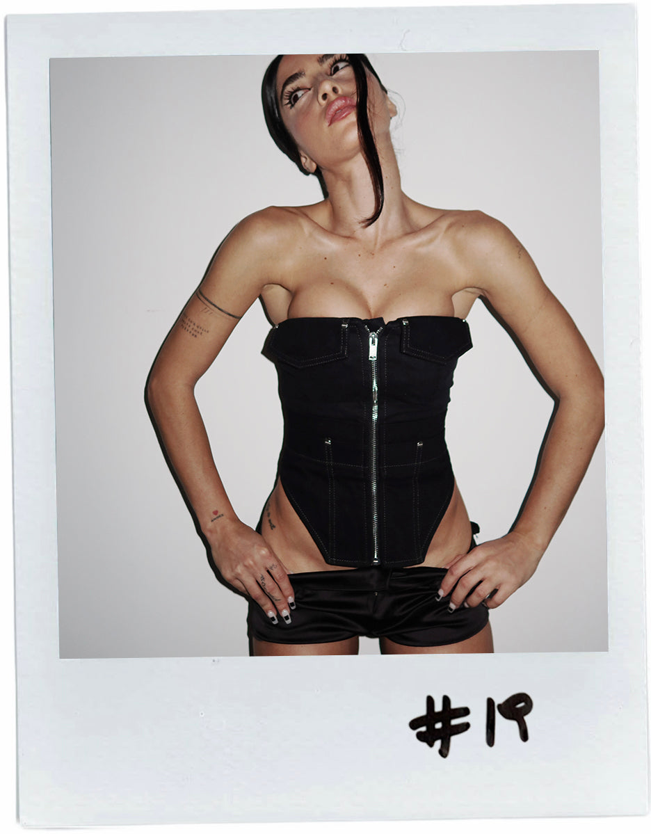 DION LEE POCKET BLACK CORSET