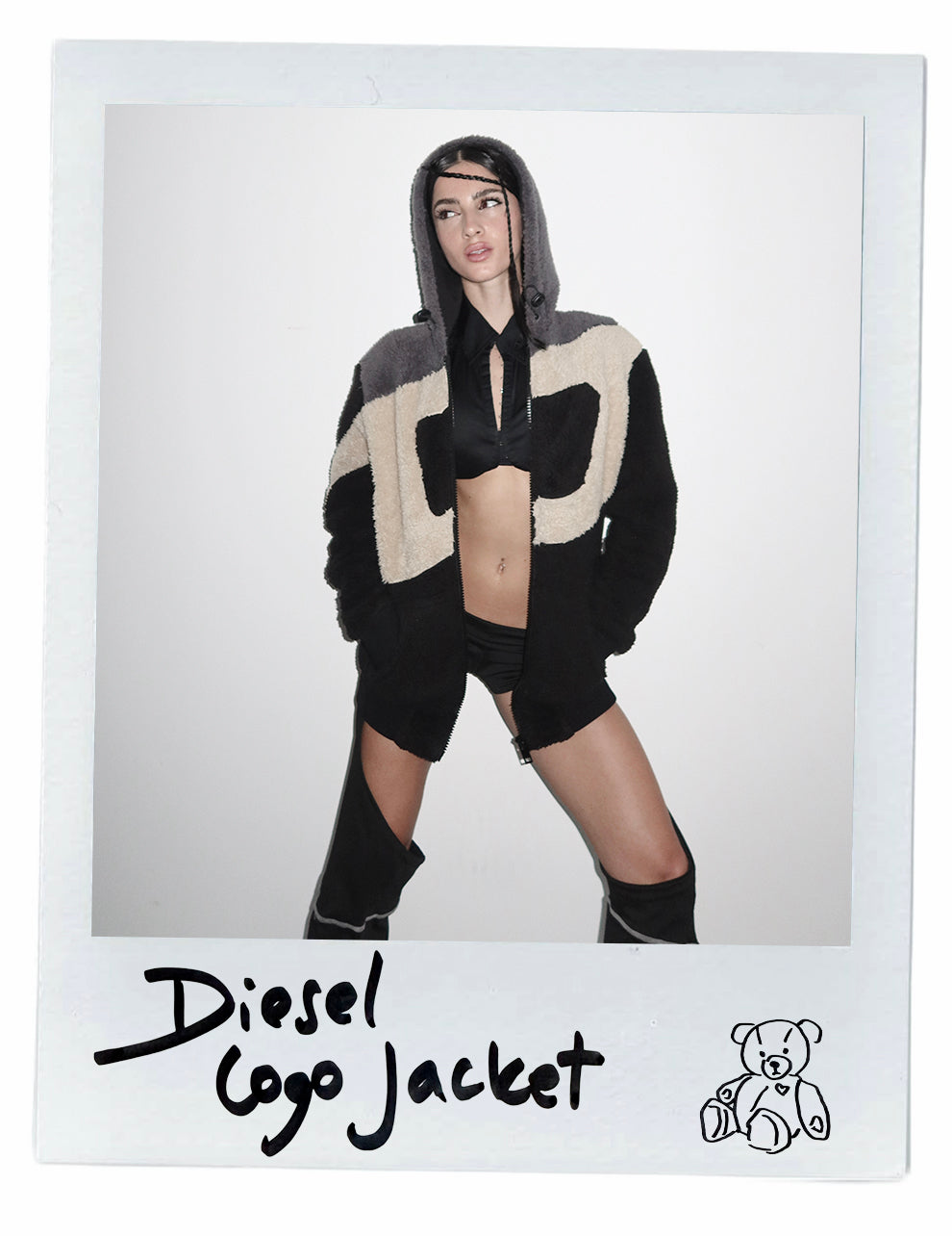 DIESEL TEDDY FLEECE LOGO JACKET