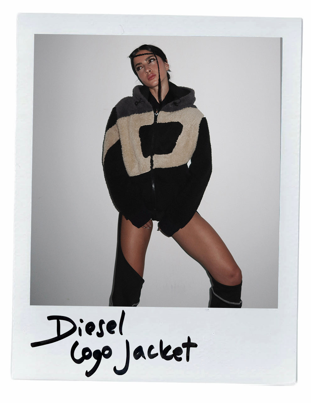 DIESEL TEDDY FLEECE LOGO JACKET