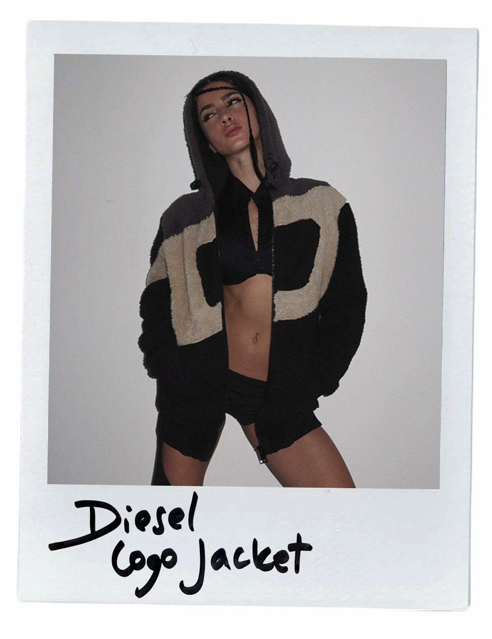 DIESEL TEDDY FLEECE LOGO JACKET